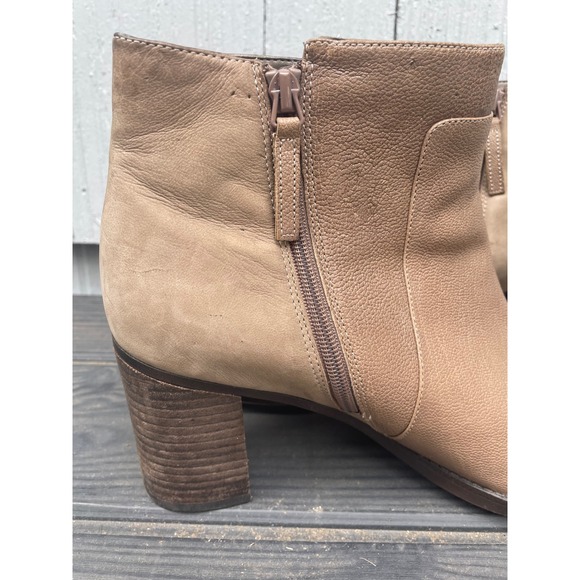 Naturalizer Women's Taupe Ankle Boots Buckle‎ Detail Heel Booties Shoes SZ 11 - Picture 6 of 12